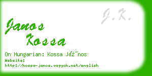 janos kossa business card